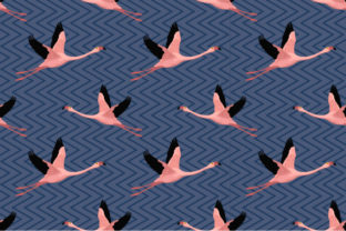 Flying Flamingo Pattern Seamless Summer