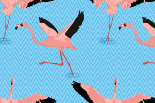 Flying Flamingo Pattern Vector