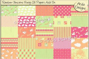 Rainbow Unicorns Fruity CU Papers Add On: A Creative Resource for Designers and Artists