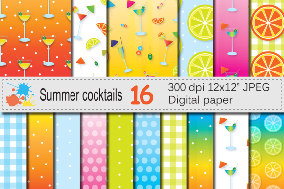 Summer Cocktails Digital Papers: A Creative Resource for Design Enthusiasts
